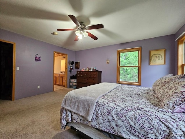 437 Nye Rd, Virgil, NY 13045 - carpeted bedroom featuring ceiling fan and ensuite bath