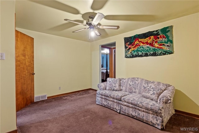 152 Nicholson St, Buffalo, NY 14216 - carpeted living area with a ceiling fan and baseboards