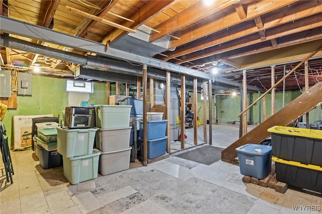152 Nicholson St, Buffalo, NY 14216 - basement featuring stairway and electric panel