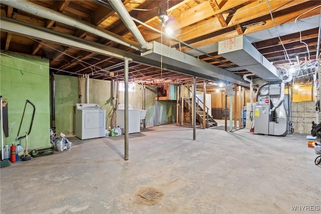 152 Nicholson St, Buffalo, NY 14216 - unfinished basement with washer / dryer and heating unit