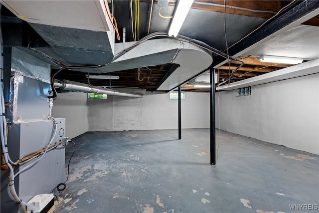 unfinished below grade area with heating unit