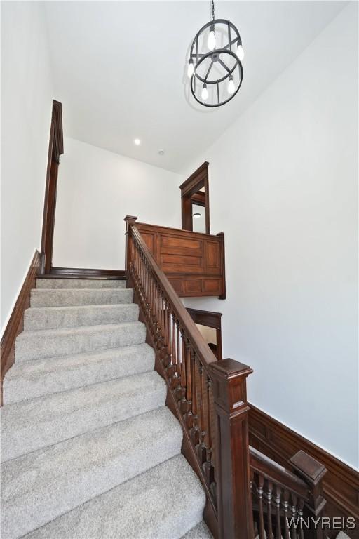 249 E St, Buffalo, NY 14207 - staircase with baseboards