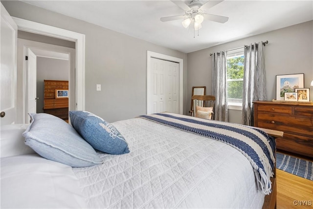 457 Broad St, Oneida-Inside, NY 13421 - bedroom featuring wood finished floors, a closet, and a ceiling fan