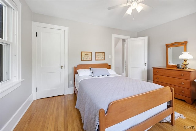 457 Broad St, Oneida-Inside, NY 13421 - bedroom featuring light wood finished floors, baseboards, and ceiling fan