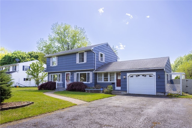 111 Barlow Dr, Greece, NY 14626 - colonial home featuring an attached garage, asphalt driveway, and a shingled roof