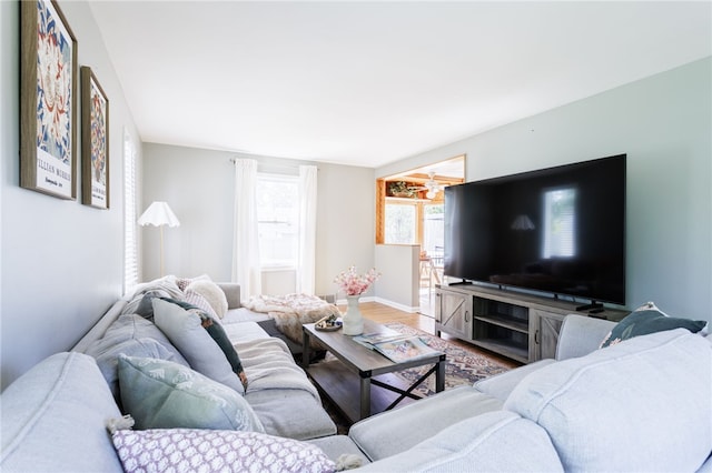 111 Barlow Dr, Greece, NY 14626 - living area featuring wood finished floors and baseboards