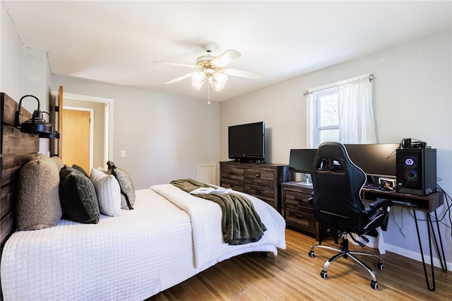 111 Barlow Dr, Greece, NY 14626 - bedroom featuring wood finished floors, a desk, and ceiling fan