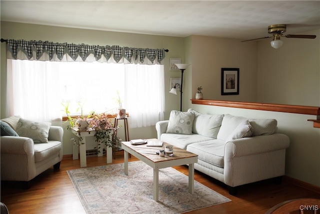 95 Briarcliff Dr, Veteran, NY 14845 - living area with wood finished floors and a ceiling fan