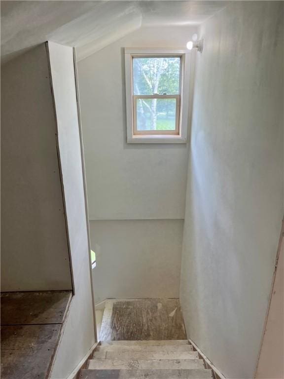 376 Upper Dutch Hill Rd, Milford, NY 13820 - staircase with vaulted ceiling