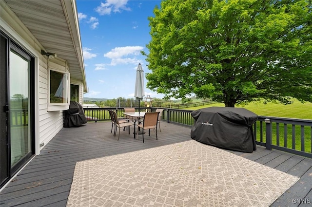 6924 Lebanon Rd, Lebanon, NY 13332 - wooden deck with outdoor dining space and area for grilling