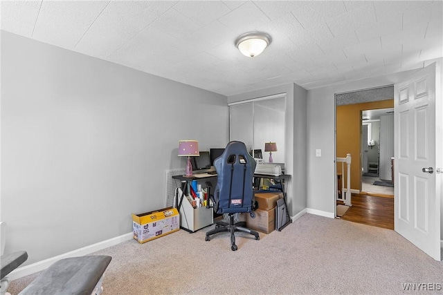7508 Lakeside Rd, Ontario, NY 14519 - carpeted home office featuring baseboards