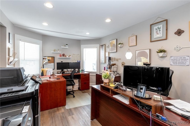 4830 Transit Rd, Cheektowaga, NY 14043 - home office with wood finished floors and recessed lighting
