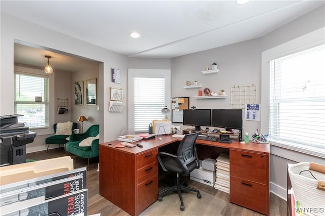 4830 Transit Rd, Cheektowaga, NY 14043 - office featuring light wood-style floors, baseboards, and recessed lighting