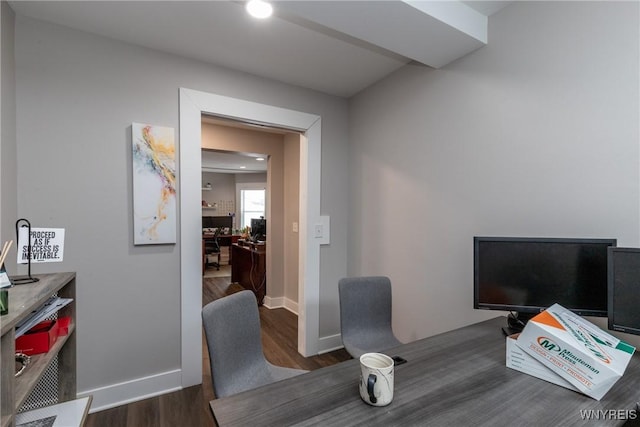 4830 Transit Rd, Cheektowaga, NY 14043 - home office featuring wood finished floors, baseboards, and recessed lighting