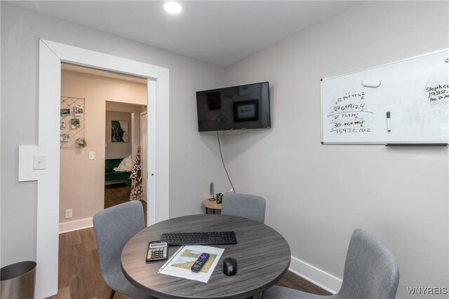 4830 Transit Rd, Cheektowaga, NY 14043 - dining space with baseboards and wood finished floors