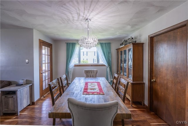 401 Palmer St, Frankfort, NY 13340 - dining area with a chandelier and dark wood-style floors