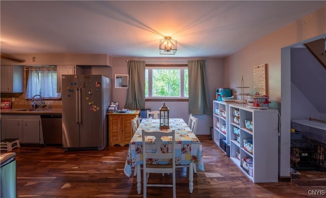 401 Palmer St, Frankfort, NY 13340 - dining room featuring dark wood-style flooring
