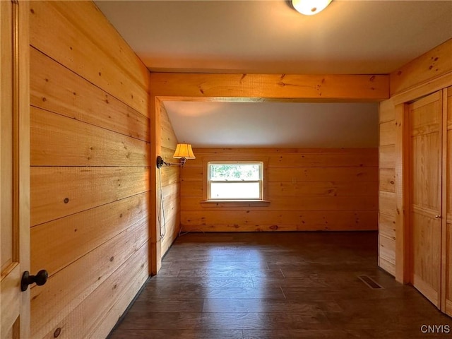 3742 State Route 8, Ohio, NY 13324 - spare room with wood walls and dark wood-type flooring