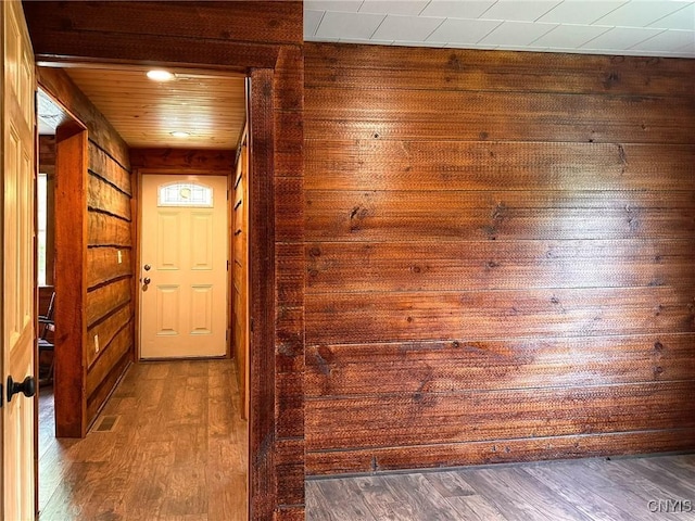 3742 State Route 8, Ohio, NY 13324 - doorway to outside with wood finished floors and wood walls
