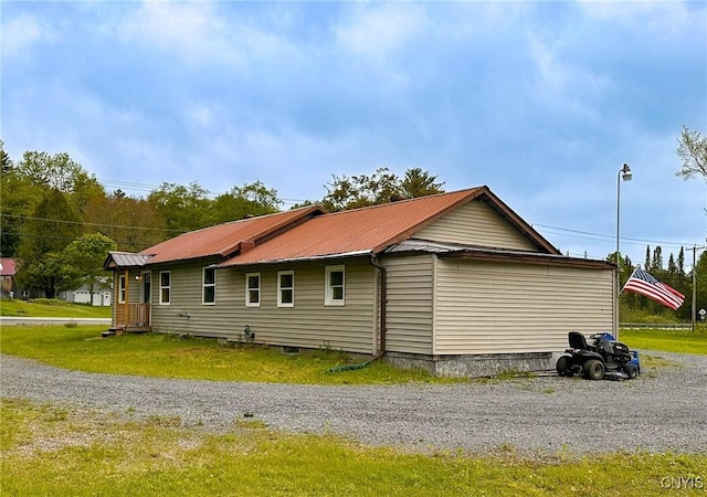 3742 State Route 8, Ohio, NY 13324 - view of side of home featuring metal roof and a yard