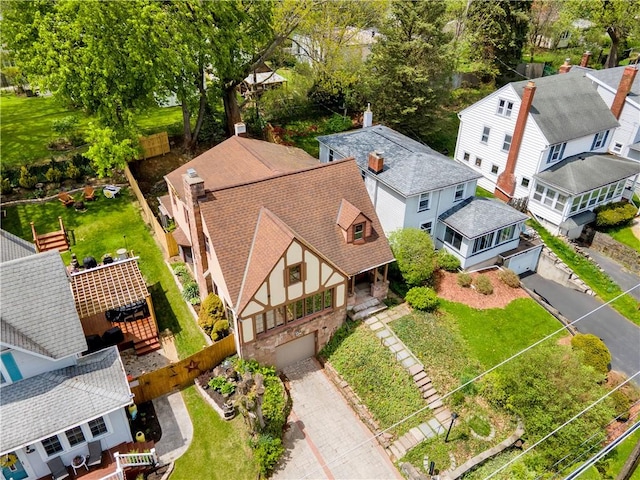 aerial perspective of suburban area
