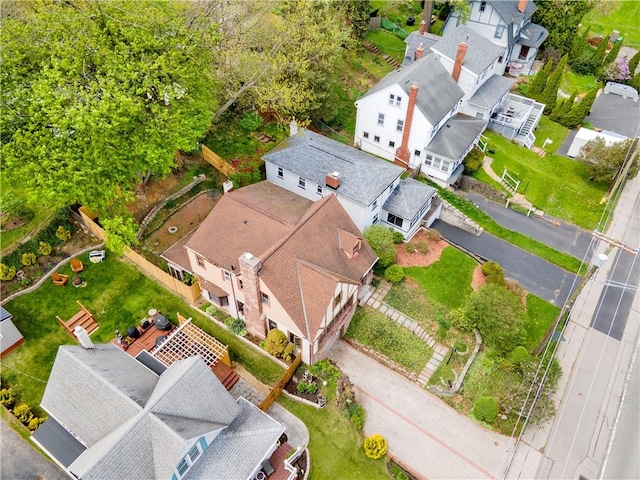 aerial perspective of suburban area