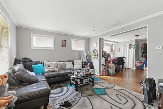 118 Electric Ave, Rochester, NY 14613 - living room with wood finished floors and crown molding