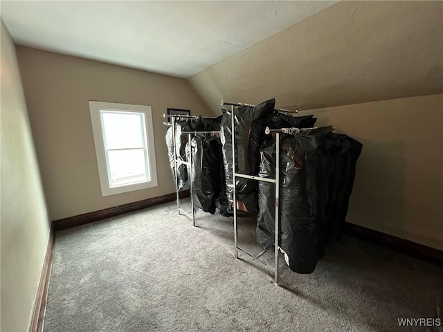 536 Potomac Ave, Buffalo, NY 14222 - exercise room with lofted ceiling, carpet floors, and baseboards