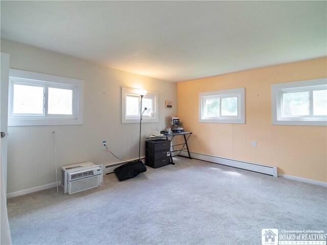 78 Benson St, Jamestown, NY 14701 - misc room with baseboard heating, carpet floors, and baseboards