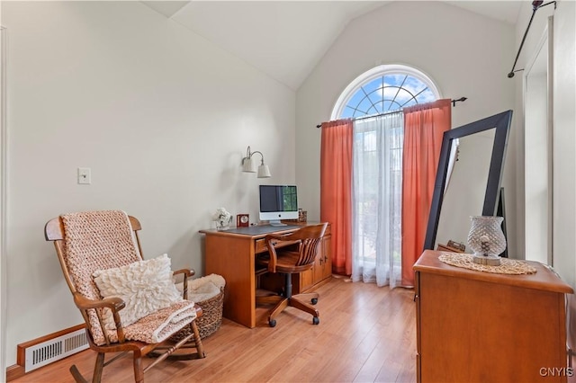 1210 Lake Rd, Oneida-Outside, NY 13421 - home office with wood finished floors and lofted ceiling