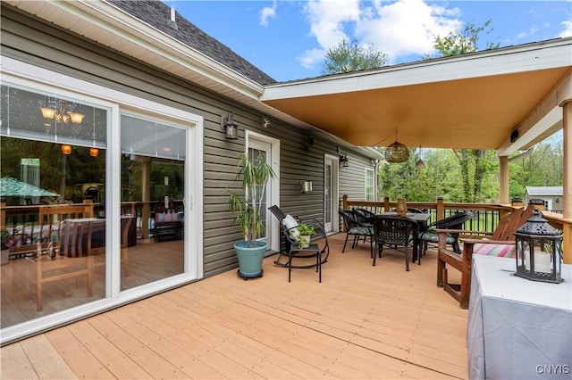 1210 Lake Rd, Oneida-Outside, NY 13421 - wooden deck with outdoor dining area