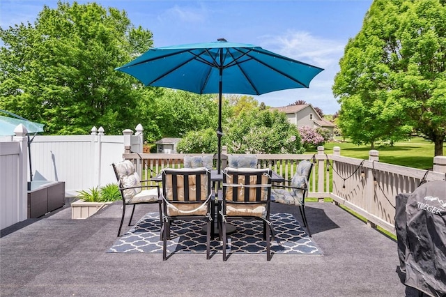 view of patio / terrace featuring outdoor dining space
