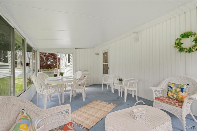 104 Hillside, Camillus, NY 13031 - sunroom featuring outdoor dining area and carpet flooring