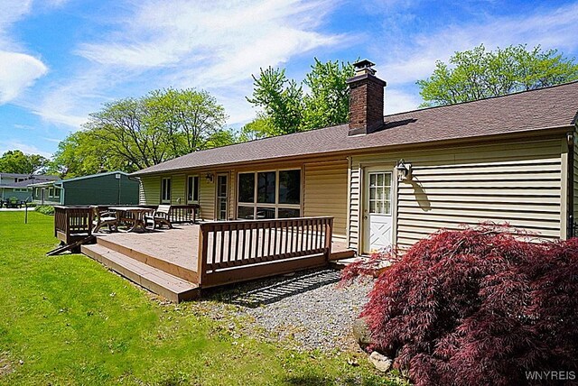 458 Kenwood Dr, Lewiston, NY 14092 - wooden terrace featuring a yard