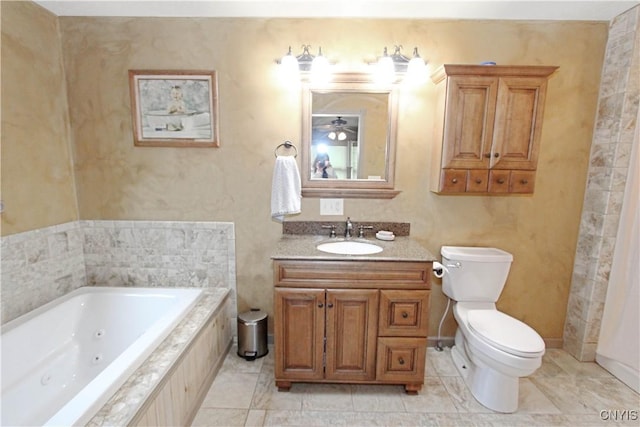 7030 Peckham Rd, Watson, NY 13367 - bathroom featuring toilet, a jetted tub, and vanity