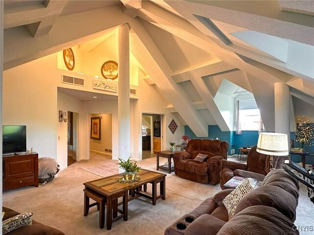 10 Foery Dr Unit 404, Utica, NY 13501 - building lobby featuring beamed ceiling and high vaulted ceiling