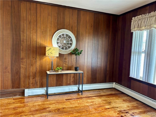 interior space with plenty of natural light and wood walls