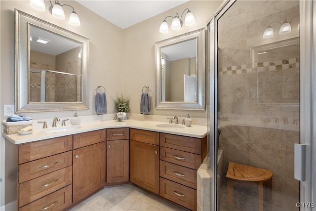 146 Edwards Falls Ln, Manlius, NY 13104 - full bathroom with a shower stall and double vanity