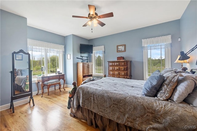 146 Edwards Falls Ln, Manlius, NY 13104 - bedroom featuring wood finished floors, baseboards, and ceiling fan