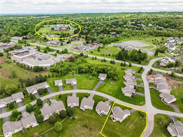 146 Edwards Falls Ln, Manlius, NY 13104 - aerial perspective of suburban area featuring property parcel outlined