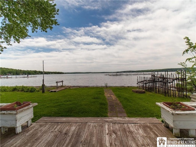 3973 Rte 430, Ellery, NY 14712 - dock featuring a yard and a deck with water view