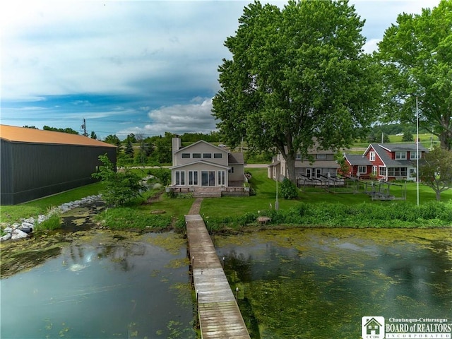 3973 Rte 430, Ellery, NY 14712 - dock featuring a lawn and a water view