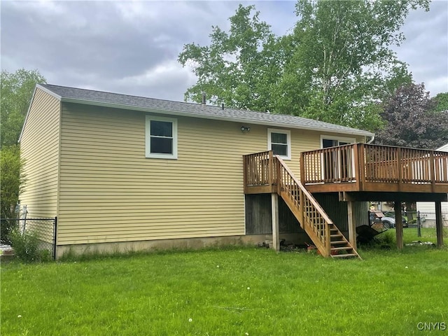 76 Windebank Ln, Manlius, NY 13116 - back of house with a deck and stairway