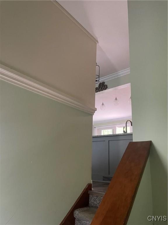 76 Windebank Ln, Manlius, NY 13116 - stairs featuring ornamental molding