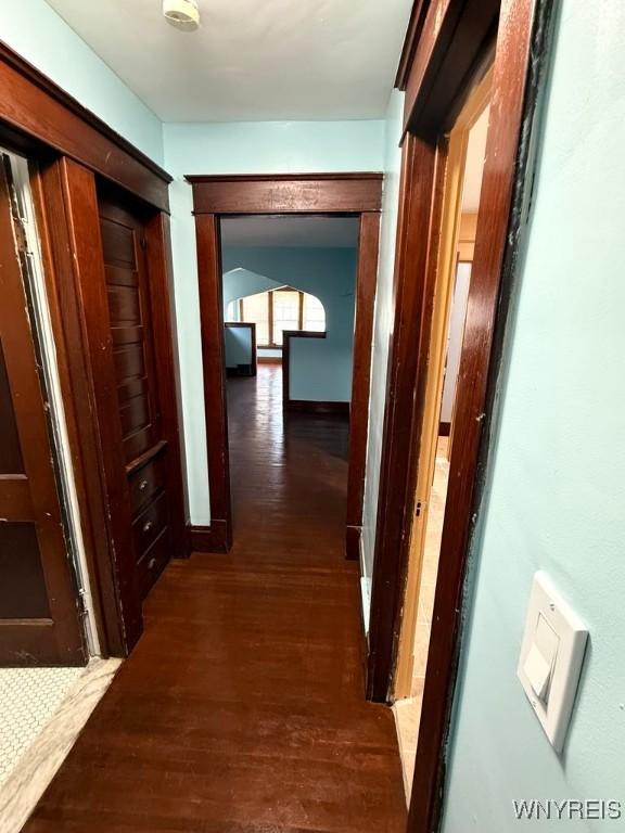 hallway featuring wood finished floors