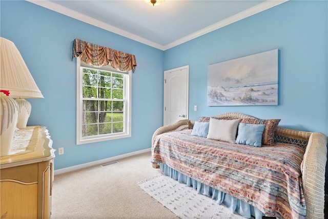 1619 Five Mile Ln Rd, Penfield, NY 14526 - carpeted bedroom featuring ornamental molding and baseboards