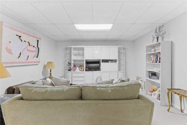 1619 Five Mile Ln Rd, Penfield, NY 14526 - carpeted living area featuring a paneled ceiling