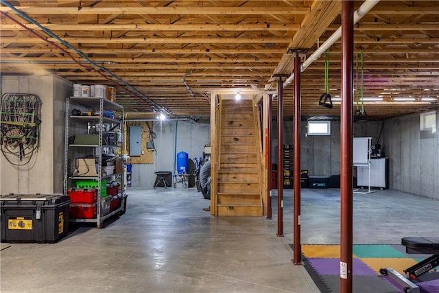 2208 Davis Rd, Corning, NY 14830 - basement with electric panel and a water pressure tank
