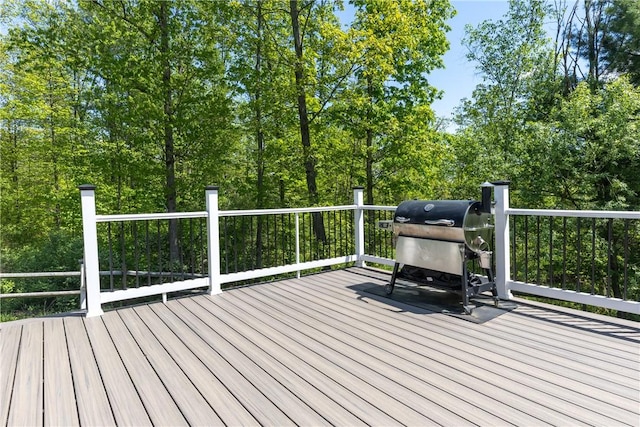 2208 Davis Rd, Corning, NY 14830 - wooden deck with a grill
