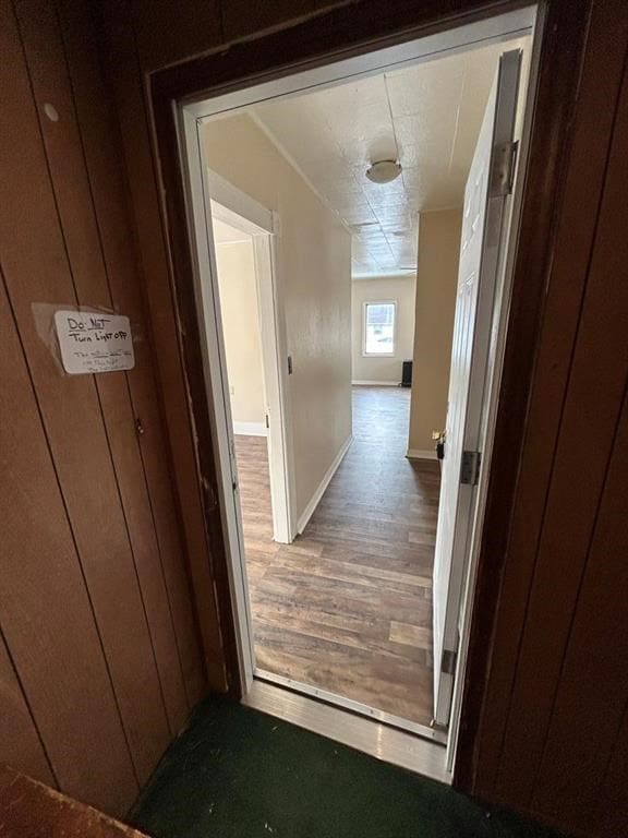232 Birchwood Ave, Horseheads, NY 14903 - hallway featuring wood finished floors and baseboards